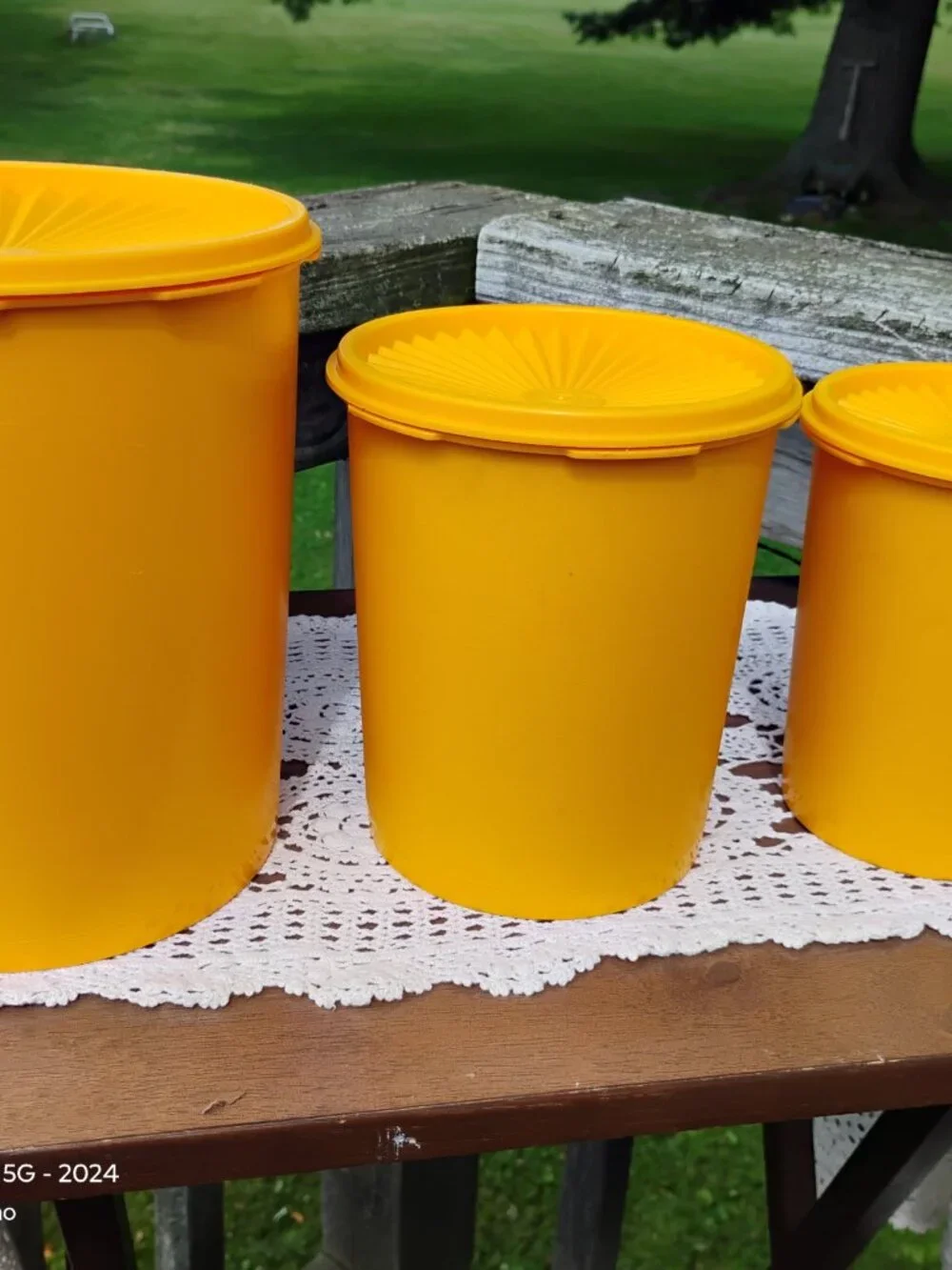 Servalier Canisters by Tupperware Set of 3 Golden Harvest Yellow vintage 1970s